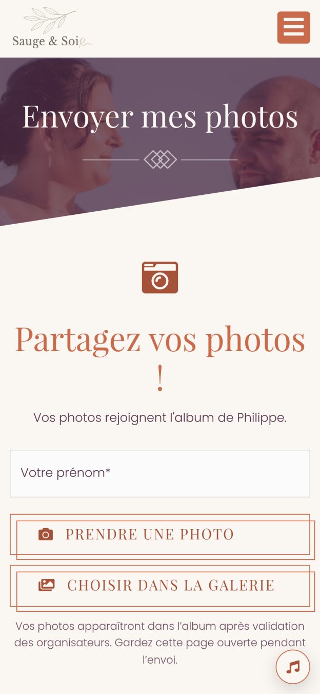Sending photos from the guest photos app